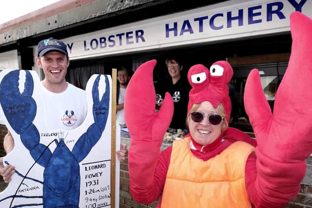 Joe Redfern of The Lobster Hatchery in Whitby pictured at the town's Fish and Ships Festival, with Tom Bauling, Helen Taylor and Andrea Russell.
picture: Richard Ponter