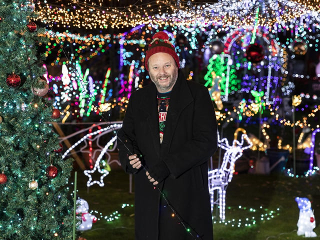 Nigel Watkinson, 56, has transformed his garden in Scarborough, into a winter wonderland to raise money for Saint Catherine's.
