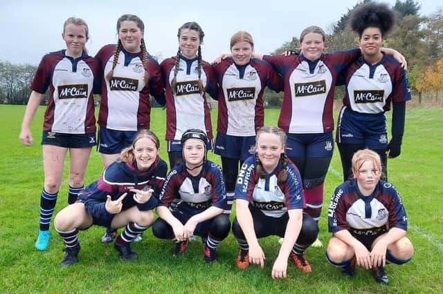 The Scarborough RUFC Girls Under-14s team at West Park Leeds