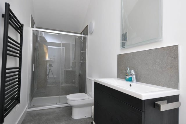 A contemporary shower room.