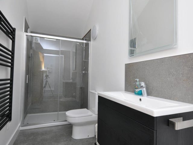 A contemporary shower room.
