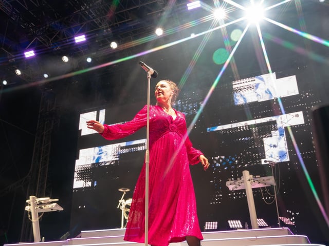 Looking stunning on stage.
