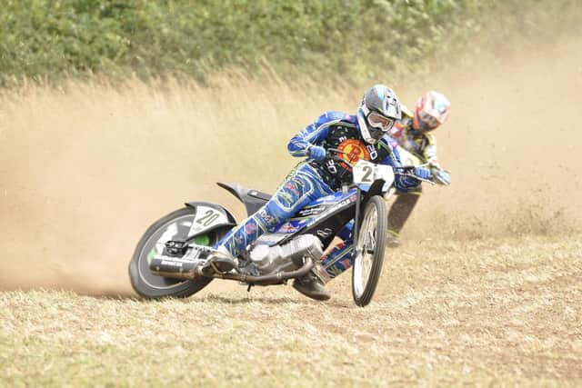 Arran Butcher, no 20, being chased by #96 Bradley Wilson-Dean the eventual 500cc class winner