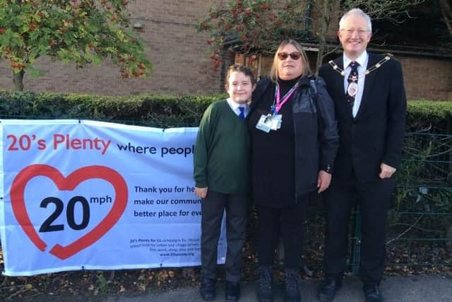 Ian Conlan, 20s Plenty lead campaigner and Mandy Carpenter, Active Travel lead at Malton Primary school and town councillor.