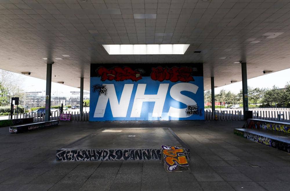 Street art dedicated to the NHS at a skate park in Milton Keynes (Photo: Catherine Ivill/Getty Images)