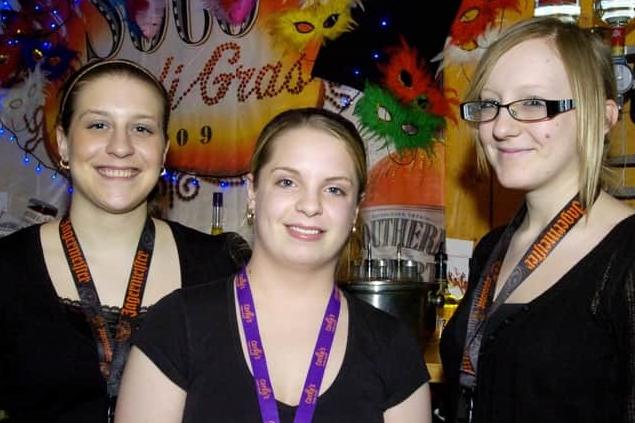 Bar staff Leanne from Falsgrave, Sophie from Barrowcliff and Hannah from Lebberston.