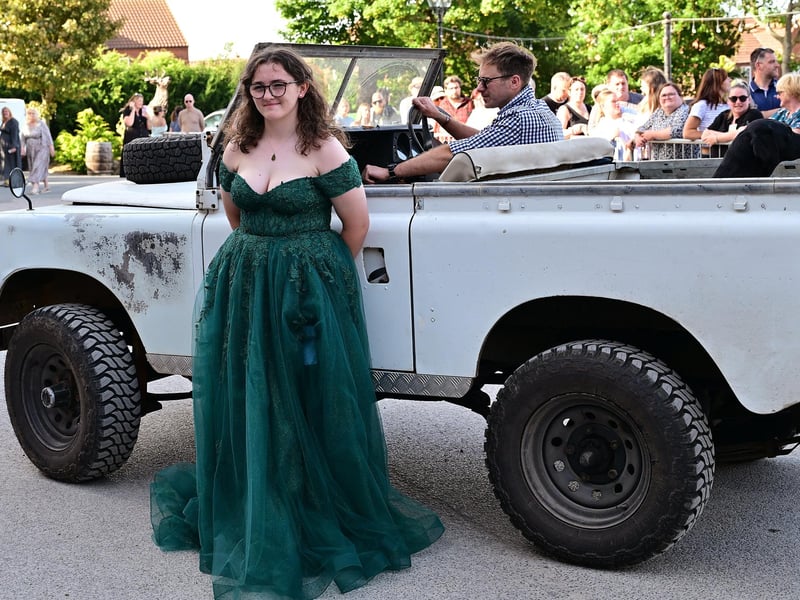 Arriving in style for the prom.
