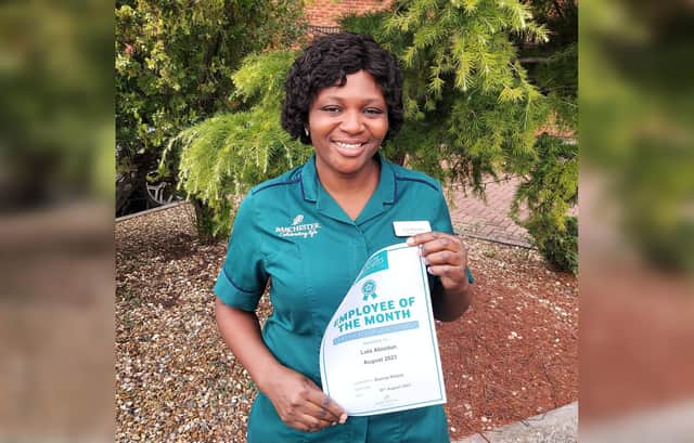 Lola Abiodun was named ‘Employee of the Month’ for August 2023 at Mallard Court Care Home, Bridlington.