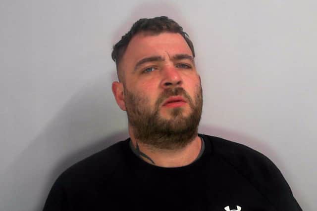 Kieran Cassidy, pictured, has been jailed for his violent attack on a security guard.