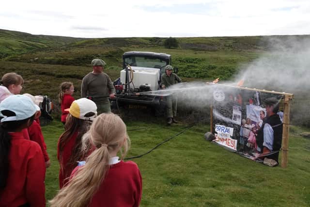 Firefighting demo at the Let’s Learn Moor event.