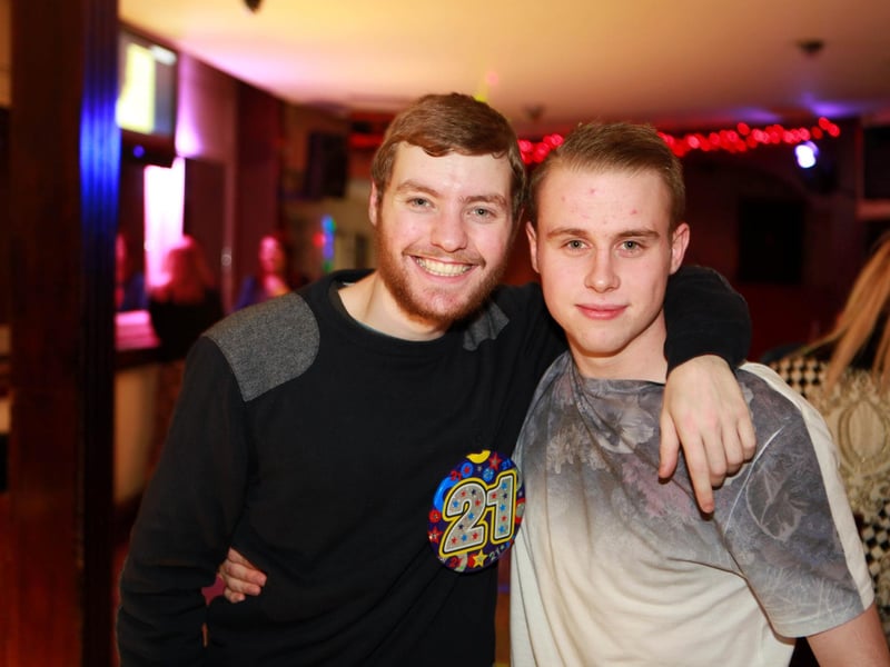 Drakey and Rowett out celebrating Drakey's 21st Birthday in Bar2B