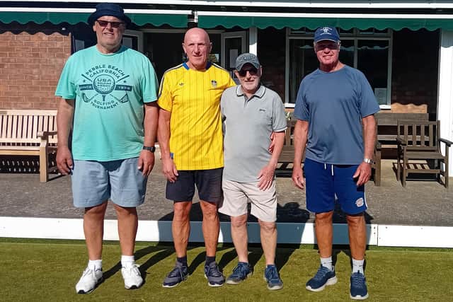 From left, Robin Hood's Bay Doubles Merit winners Chris Dobson & Tim Purcell, and runners-up Harry Old & Jack Richardson.