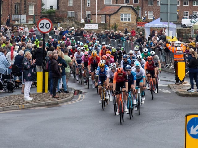 A good crowd watching at Whitby's New Quay Road.