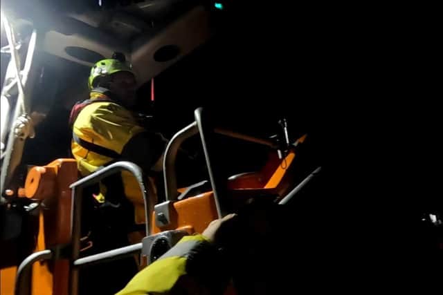 Scarborough all-weather lifeboat crew faced challenging conditions on Thursday, December 5. Photo credit RNLI/ Scarborough