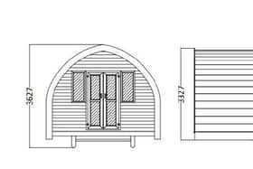 Proposed elevation of glamping pods, Honey Pot Inn, Reighton Reservoir, Filey.  submitted by applicant.