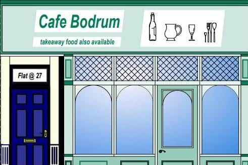 The proposed shopfront of the new cafe on Huntriss Row
