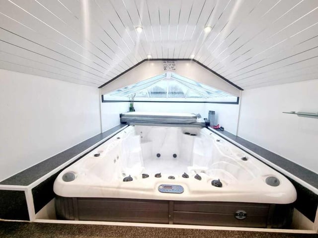 The super size spa pool is housed within its own purpose-built building.
