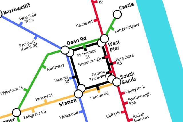 A close-up image of the Scarborough Map