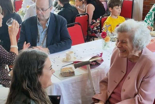 Whitby woman Joan Paylor enjoying her 100th birthday party.