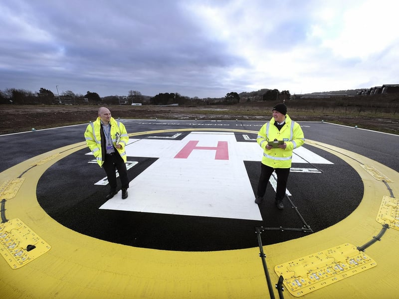Project Managers Phil Michulitis and Chris Bowes at the new helipad