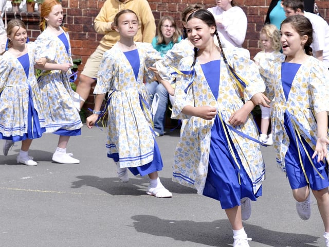 Gladstone Road Junior School marks its 120th anniversary - dancers in the playground.
102894e