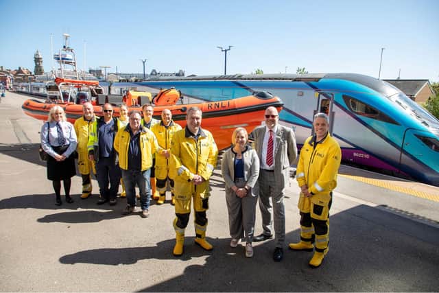 The TPE and RNLI partnership launches at Scarborough station.