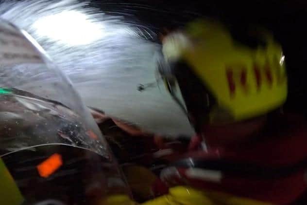 Crew Helmet Footage Heading into Holbeck through the surf - Credit: RNLI/Scarborough
