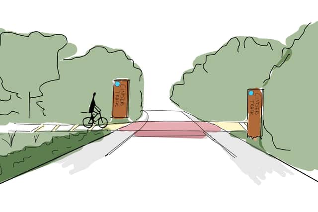 Artist’s impressions of the project to improve gateways on the Cinder Track between Scarborough and Scalby.