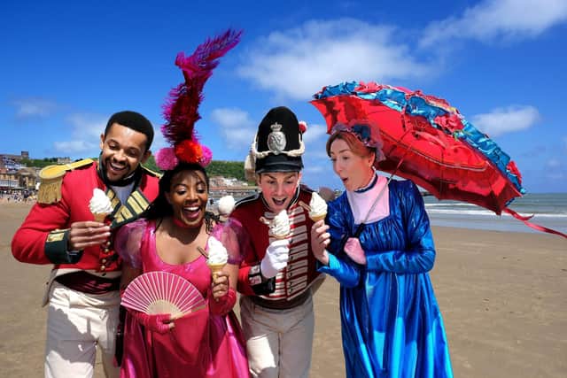 The cast finds time for a refreshing seaside ice cream in South Bay