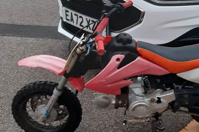 The red bike was seized by officers. (Photo: Humberside Police)