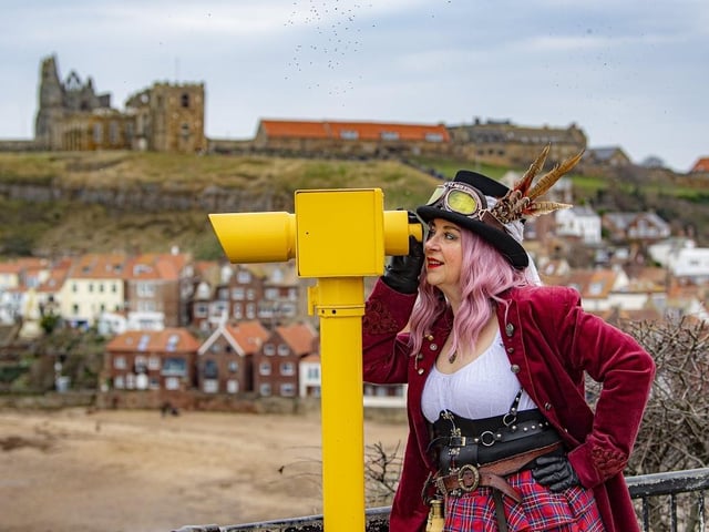 Angie Fyfe photographed at Whitby Steampunk Weekend.