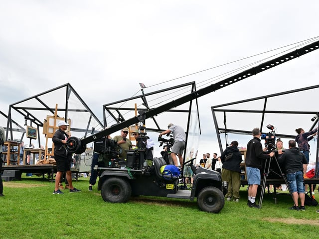 Filming gets set up.
