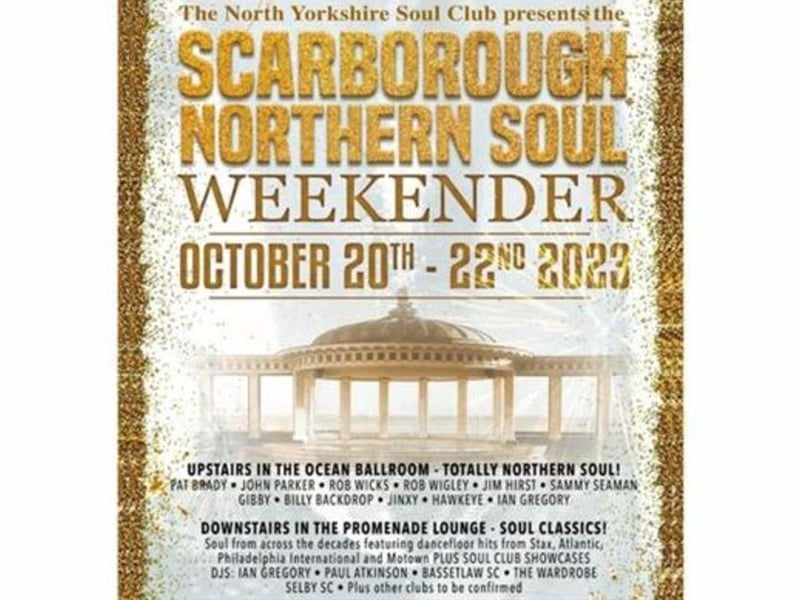 The Scarborough Northern Soul Weekender will take place at Scarborough Spa from October 20 until October 22. Featuring two great rooms, The Ocean Ballroom where the dance floor is kept busy by a Stella line-up of DJs. The room features totally Northern Soul, with classic oldies, todays floor fillers and tomorrow’s top sounds in an eclectic mix to please the crowd. By contrast, the downstairs room will feature a mezzanine bar to chill, watch and listen the room from its raised level.