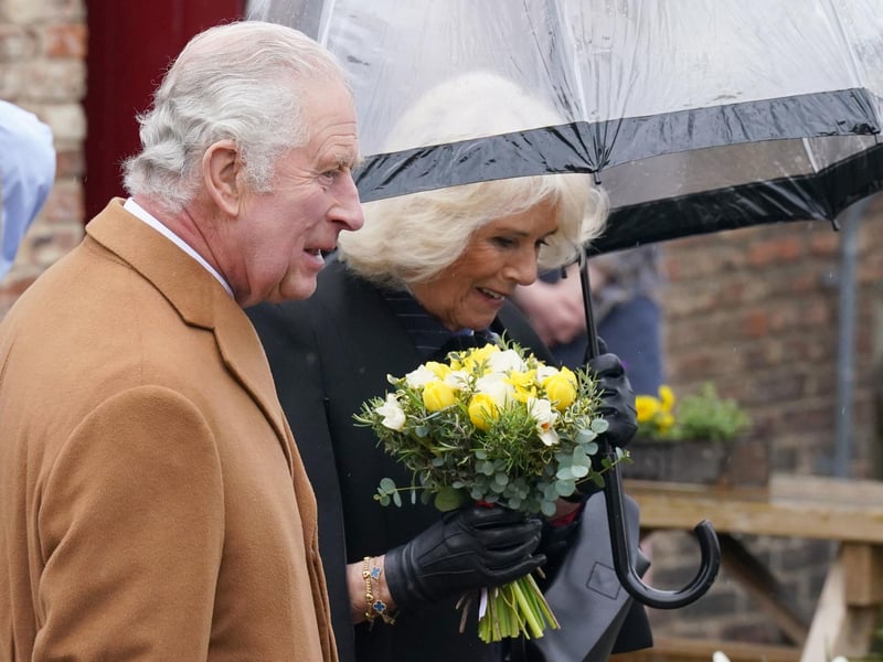 King Charles III and the Queen Consort met food and drink producers with shops and heard more about their locally produced goods.