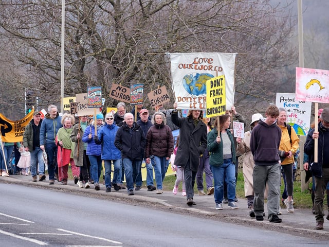 Burniston Fracking Protest march. picture: Richard Ponter