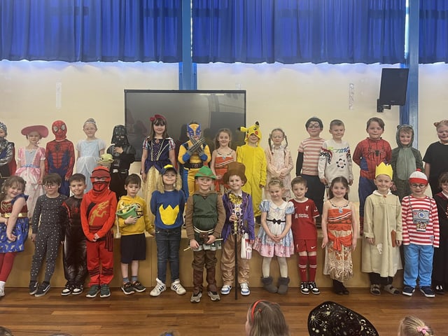 Children at East Ayton School on World Book Day.