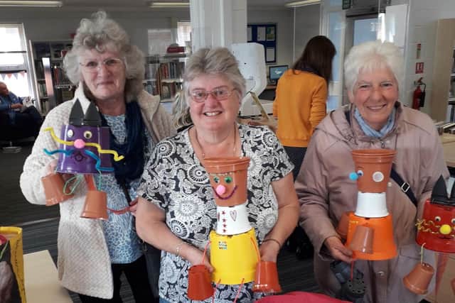 Showing off some potty designs following the recent craft session in Flamborough