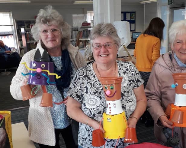 Showing off some potty designs following the recent craft session in Flamborough