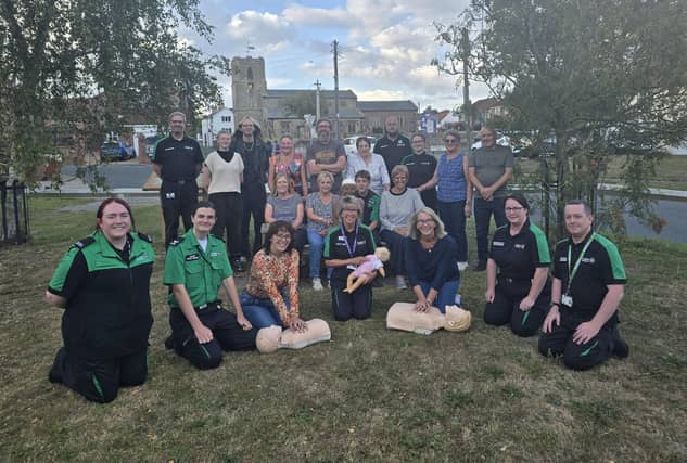 St John volunteers training team with the villagers