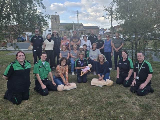 St John volunteers training team with the villagers