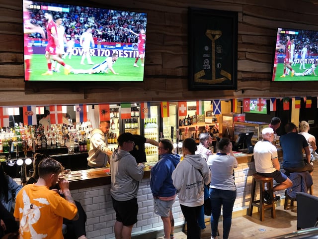 The match on at J and S Sports Bar.picture: Richard Ponter