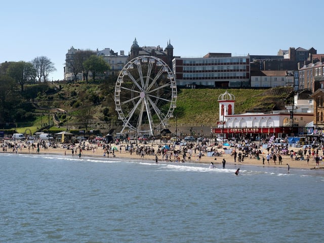 Easter holiday sunshine on Scarborough's South Bay