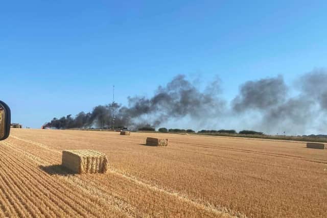 The countryside is 'still at risk of fire'. Photo courtesy of on-call firefighters at Pocklington Fire Station