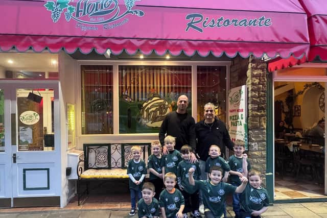 AFC Eastfield Under-6s show off their kit sponsored by Florios.