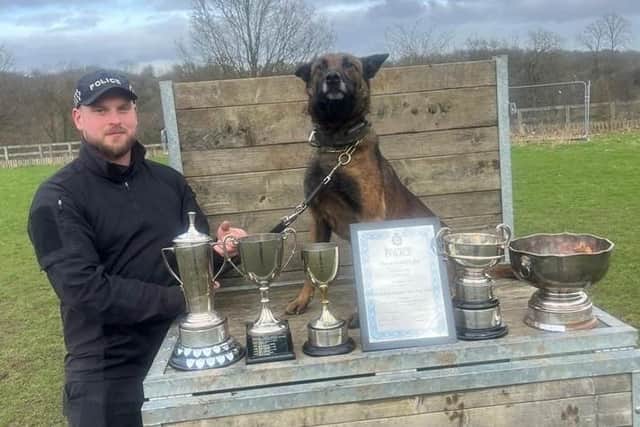 Quinta won at the regional police dog trials at West Yorkshire in March 2024.