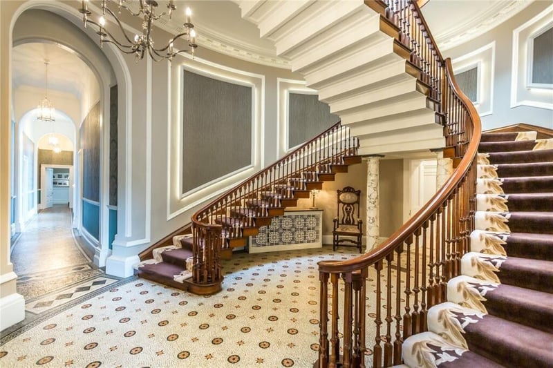The 'flying staircase', designed by Yorkshire architect John Carr, is the most celebrated feature in the property.