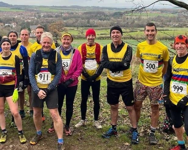 Scarborough AC runners line up at the Guisborough Moors Fell Race