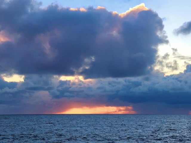 Dramatic stormy skies.