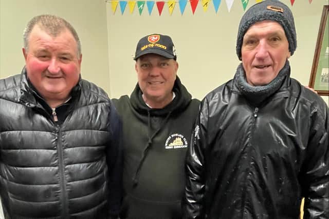 Runner-up Geoff Watson, Whitby BC's Emmo Emmerson and winner Tim Purcell.