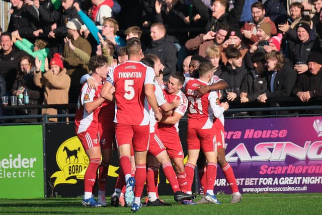 Scarborough Athletic earned a superb 3-1 home FA Cup win against Chester. PHOTOS BY RICHARD PONTER